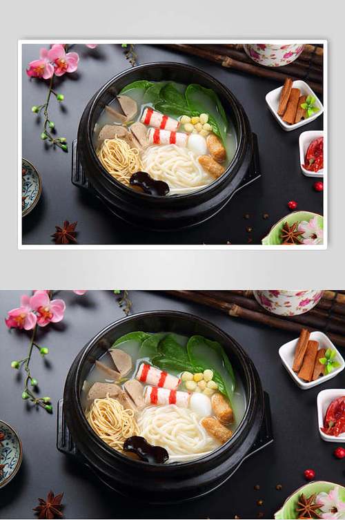 特色美食砂锅米线食品图片